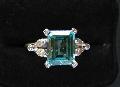 1940s Blue Topaz And Diamond Engagement Ring